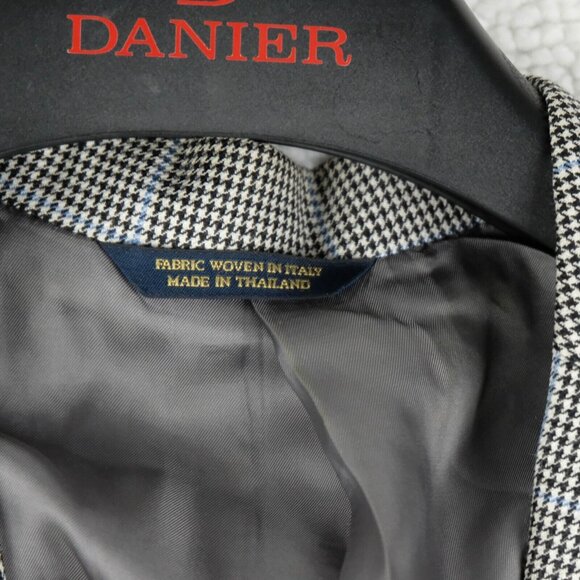 Brooks Brothers Blazer Mens 43R Black White Houndstooth Check Wool Silk - Picture 12 of 16